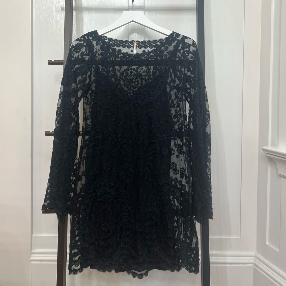 Free People mesh embroidered dress.